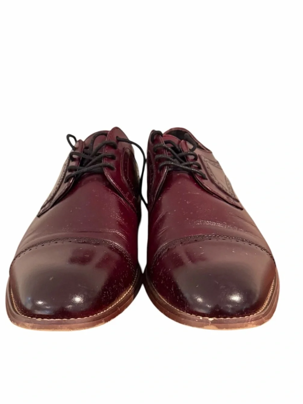 Stacy Adams Dickinson Burgundy Leather Cap Toe Oxford Dress Shoes Mens 10